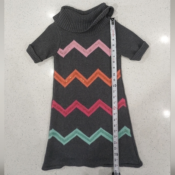 Gymboree gray sweater girl dress wide turtleneck short sleeves size 6 - Picture 4 of 7